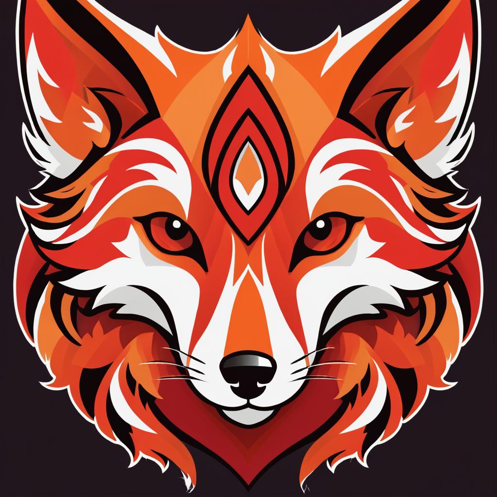 Vibrant Stylized Fox Head Artwork