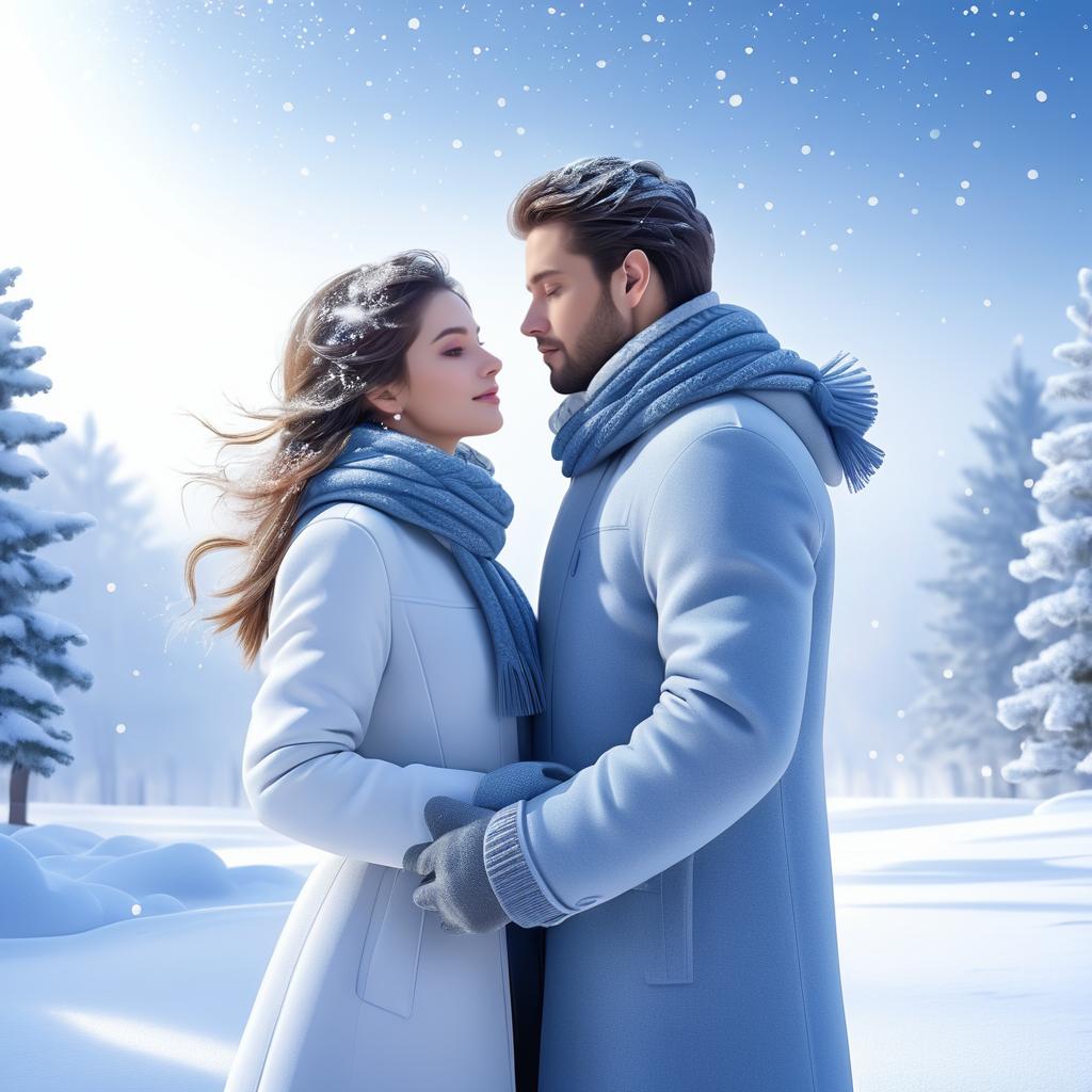 Romantic Winter Embrace in Snow