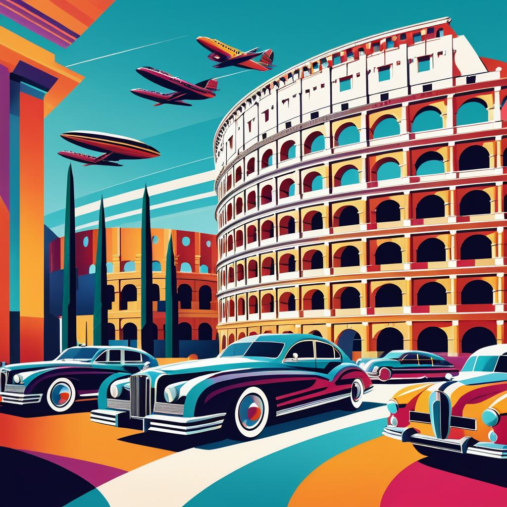 Glamorous Art Deco Colosseum Illustration