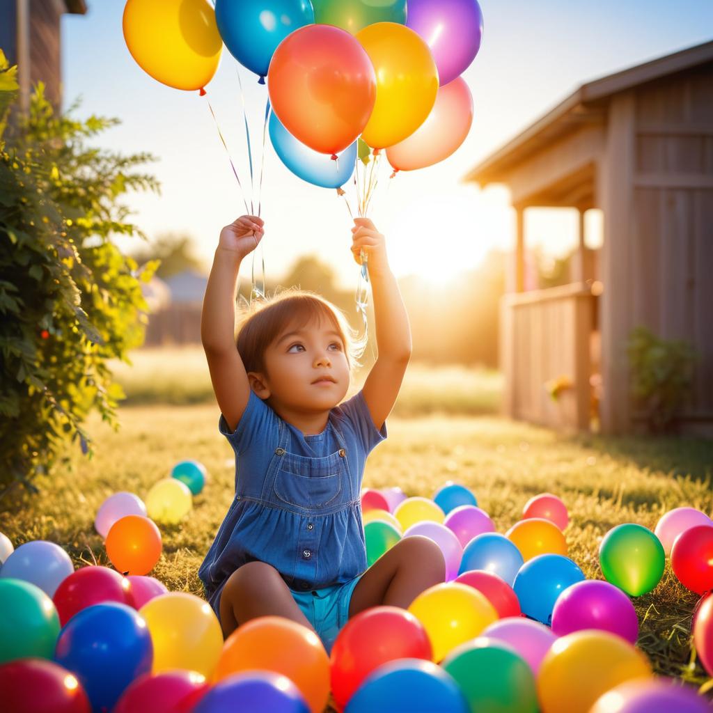 Playful Innocence and Colorful Balloons