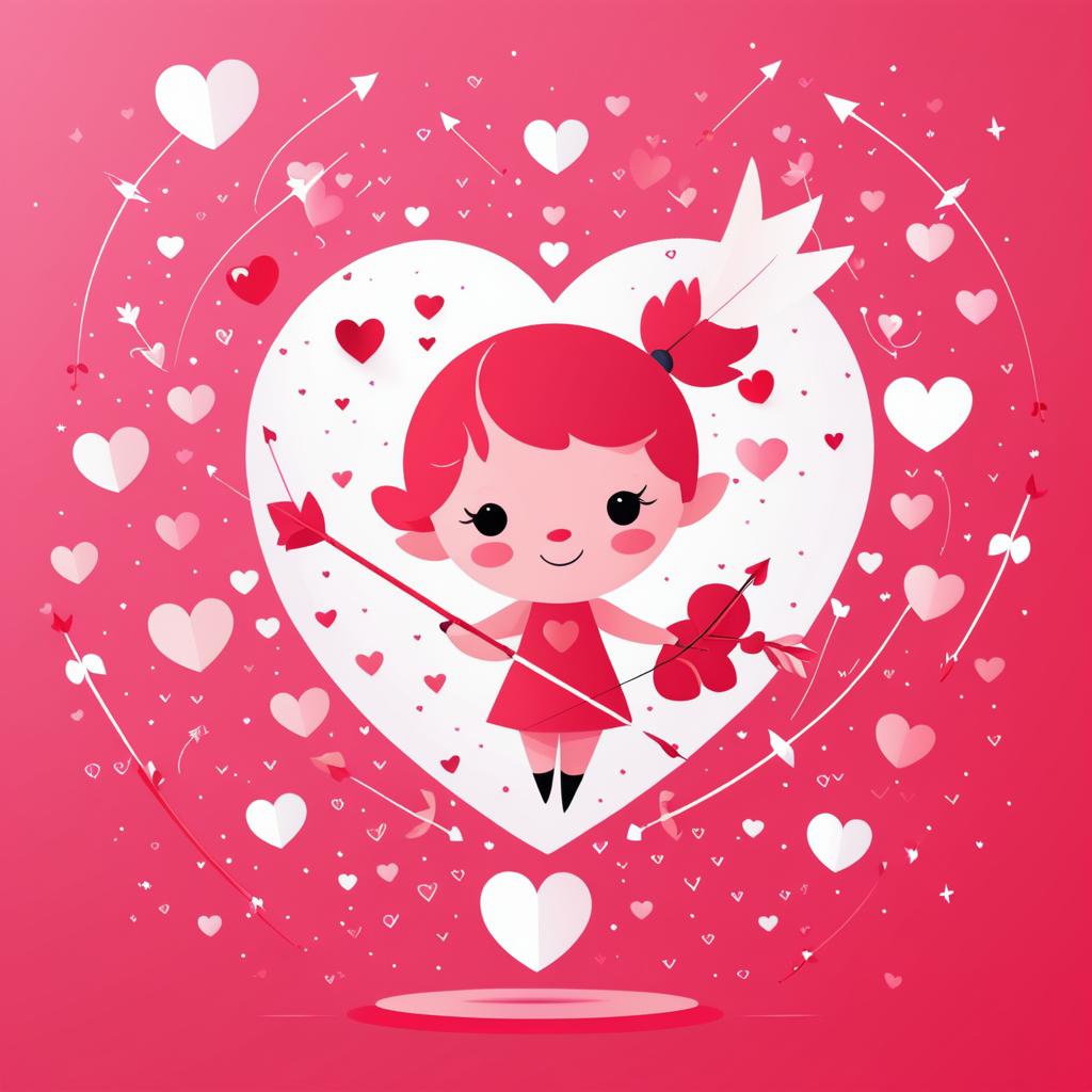 Minimalist Valentine's Day Cupid Illustration