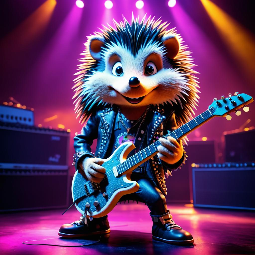 Epic Rockstar Hedgehog on Stage