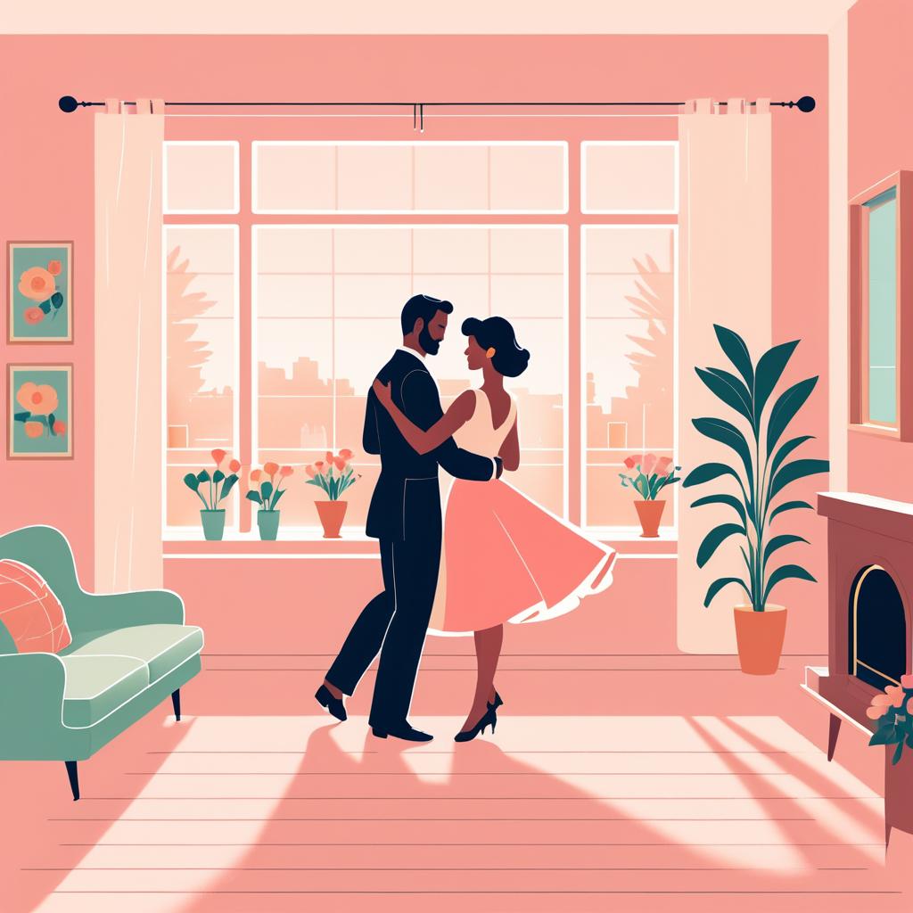 Nostalgic Retro Dance in Pastel Room