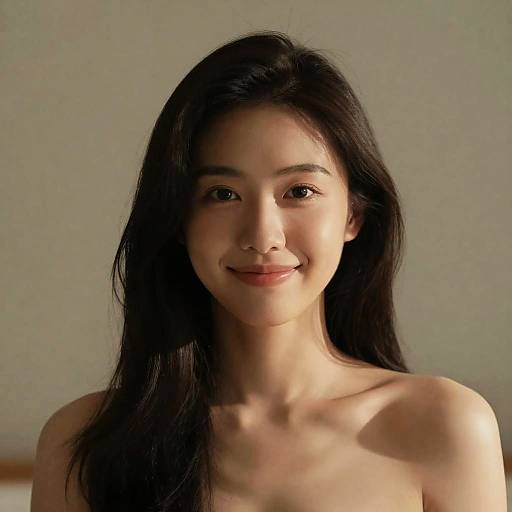 Realistic Portrait of Smiling Girl