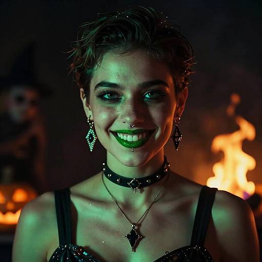 Eerie Halloween Portrait with Vivid Details