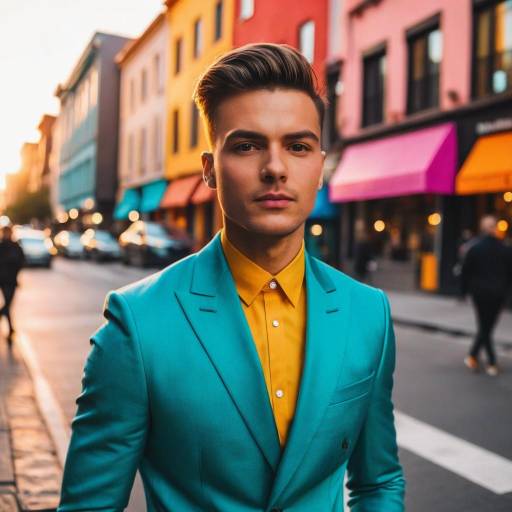 Stylish Pose in Vibrant City Sunset