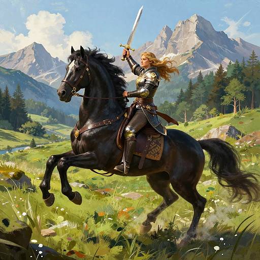 Hildebrand as Heroic Warrior on Stallion