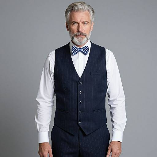 Distinguished Man in Vintage Pinstripes