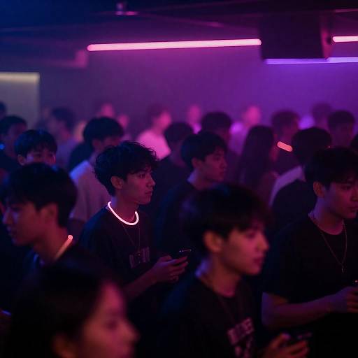 Energetic Nightclub Scene with Neon Lights