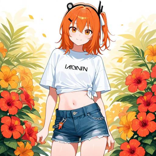 Orange-Haired Cowboy with Floral Accents