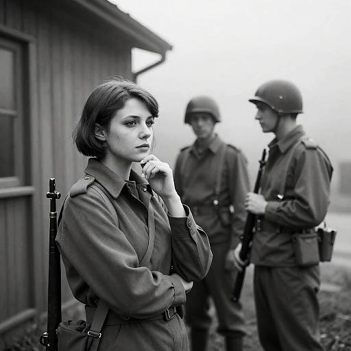 Historic Trio in Foggy WWII Scene