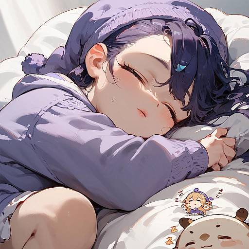 Chibi Sleeping Character with Nightcap