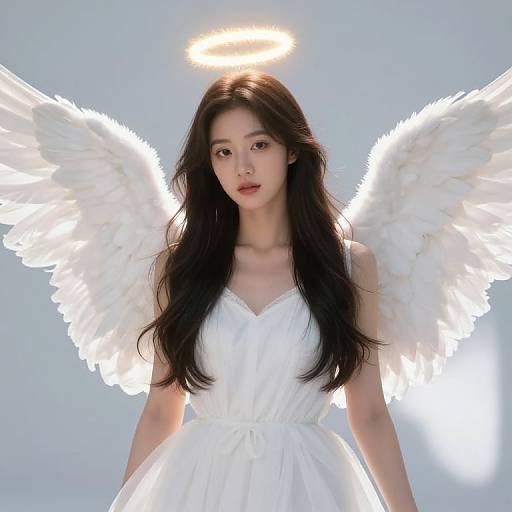 Ethereal Female Angel with Halo