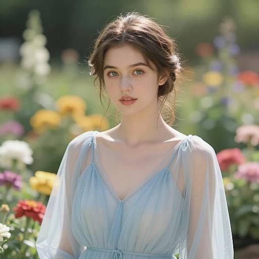 Serene Beauty in Light Blue Tulle