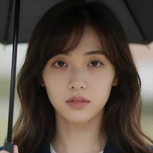 Close-up Portrait of Woman with Umbrella