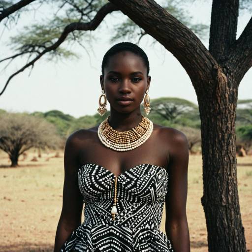 African Woman in Traditional Attire with Jewelry
