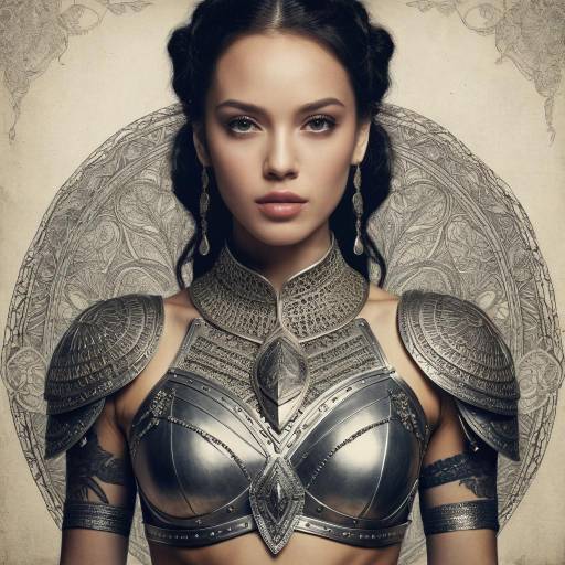 Woman in Ornate Medieval Armor