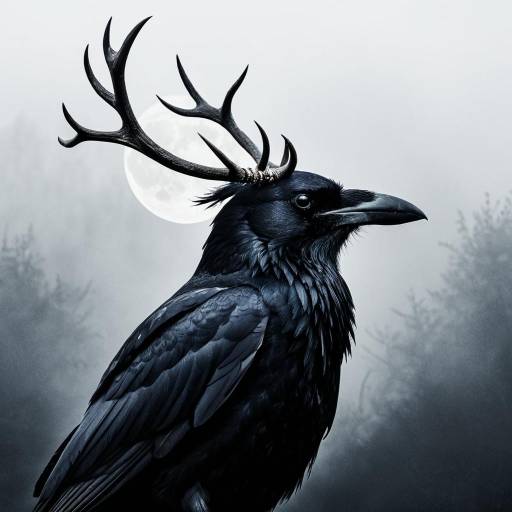 Mysterious Crow in Chiaroscuro Style