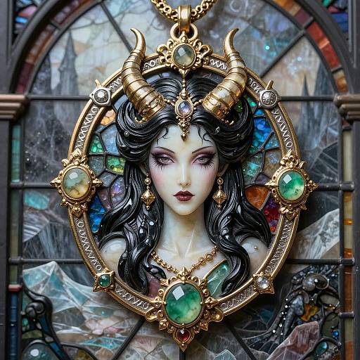 Intricate Succubus Amulet Design