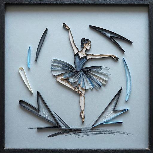 Charcoal Ballet Dancer Paper Quilling