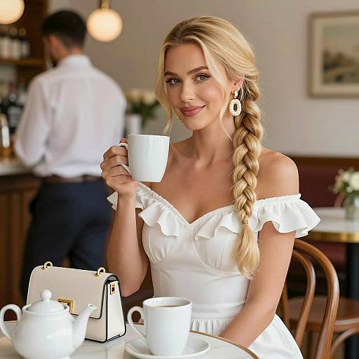 Charming Woman at a Cozy Cafe