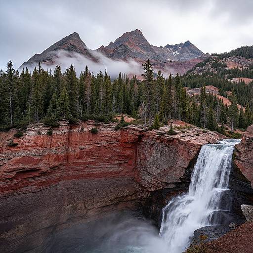 Majestic Mountain Peaks and Forest