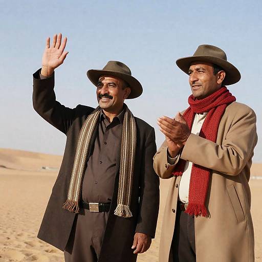 Two Men in Western Attire in Desert