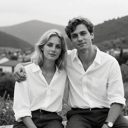 Romantic Black and White Portrait in Nature