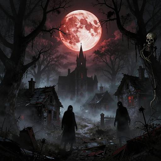 Cursed Village Under Blood Moon