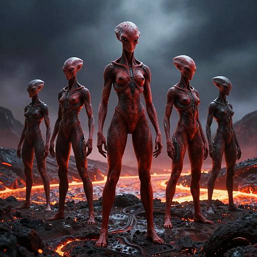 Pyra Aliens on Volcanic Planet