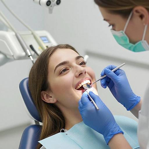 Dentist Examination in Bright Clinic Setting