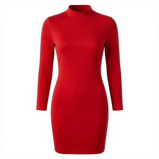 Elegant Red Knee-Length Dress
