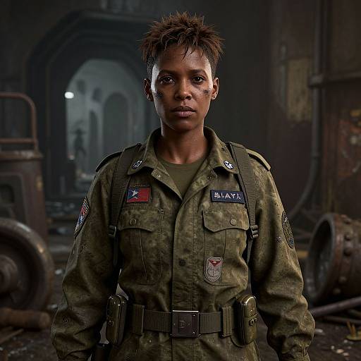 Post-Apocalyptic Soldier in Sewer