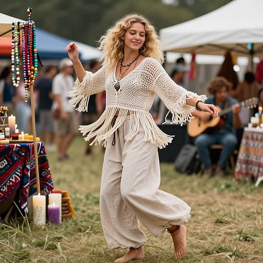 Boho Festival Girl Dancing Freely