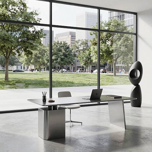 Photorealistic Modern Glass Office View