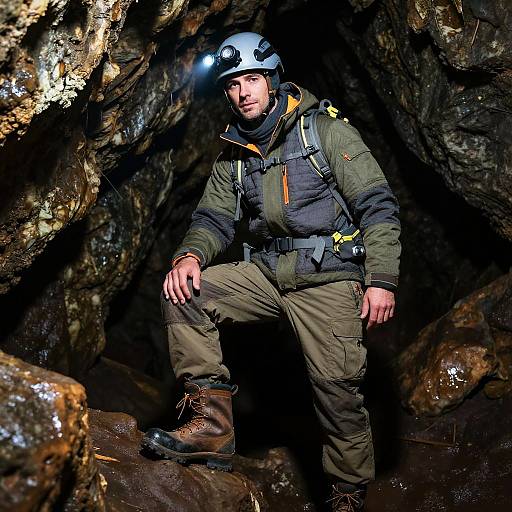 Realistic Spelunking Outfit in Cave