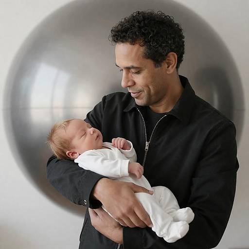 Father Holding Newborn Baby