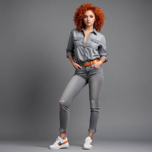 Fiery Haired Girl in Casual Fashion Fiery Haired Girl in Casual Fashion