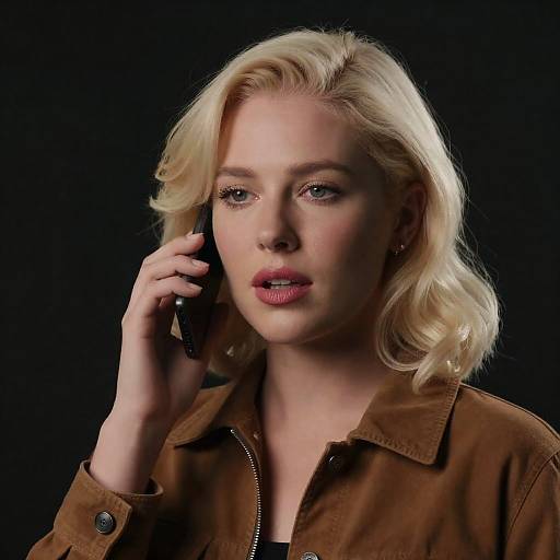 Elegant Portrait of a Platinum Blonde Woman