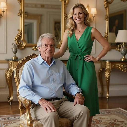 Elegant Duo in a Luxurious Room