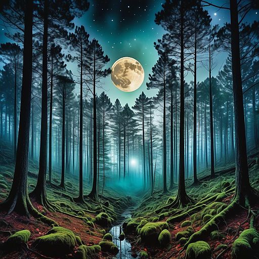 Surreal Forests Enveloped in Mystical Mist