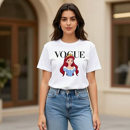 Photograph of a young woman with long dark hair, wearing a white 