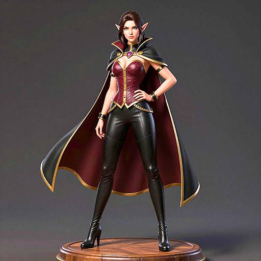 Elegant Elf Woman in Dark Fantasy Style