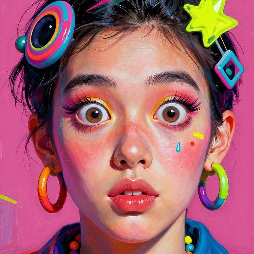 Surreal Exaggerated Pop-Art Portrait