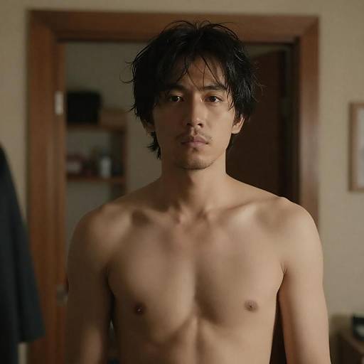 Serious Man in Warm Wooden Room