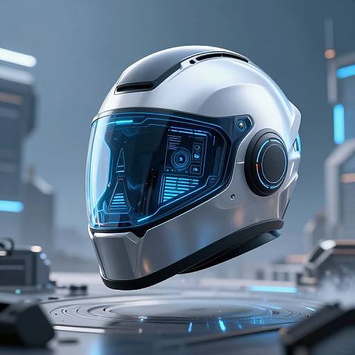 Futuristic Helmet with Holographic Visor