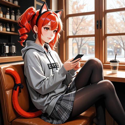 Trendy Cafe Scene with Adachi Rei