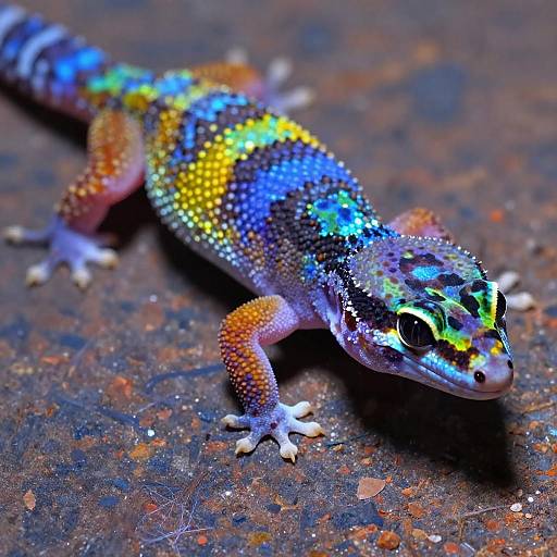 Vibrant Gecko with Jewel-Toned Skin