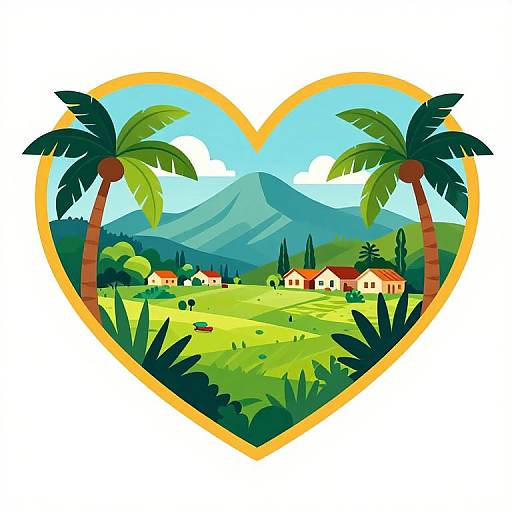Vibrant Jamaica Heart Emblem