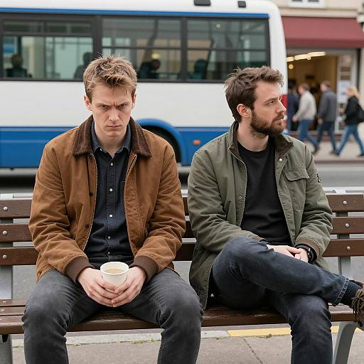Two Men on a Park Bench